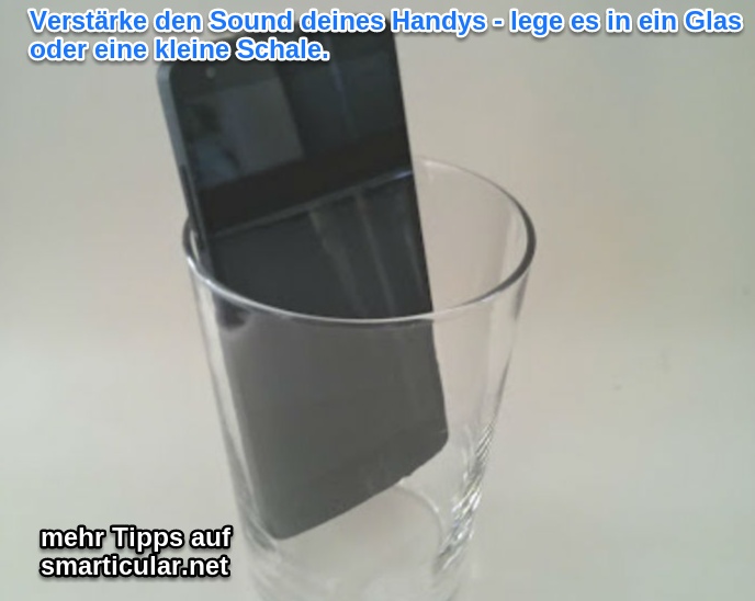 Glas als Klangverstaerker fürs Handy