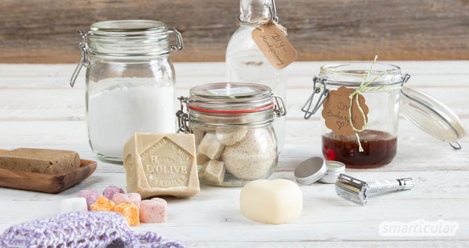 Statt Shampoo, Mundspülung oder Haargel mit ungesunden Zutaten und in müllintensiver Verpackung zu kaufen, kannst du viele Körperpflegemittel selber machen.