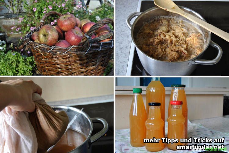 Geht auch ohne Entsafter: Äpfel zu leckerem Saft einkochen