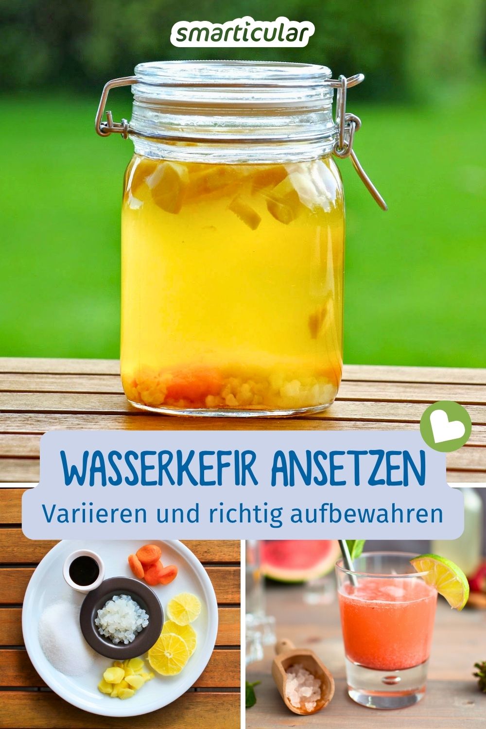 Wasserkefir ansetzen leicht gemacht! Entdecke ein einfaches Grundrezept, mit dem auch Anfänger leckeren Wasserkefir selber machen können.