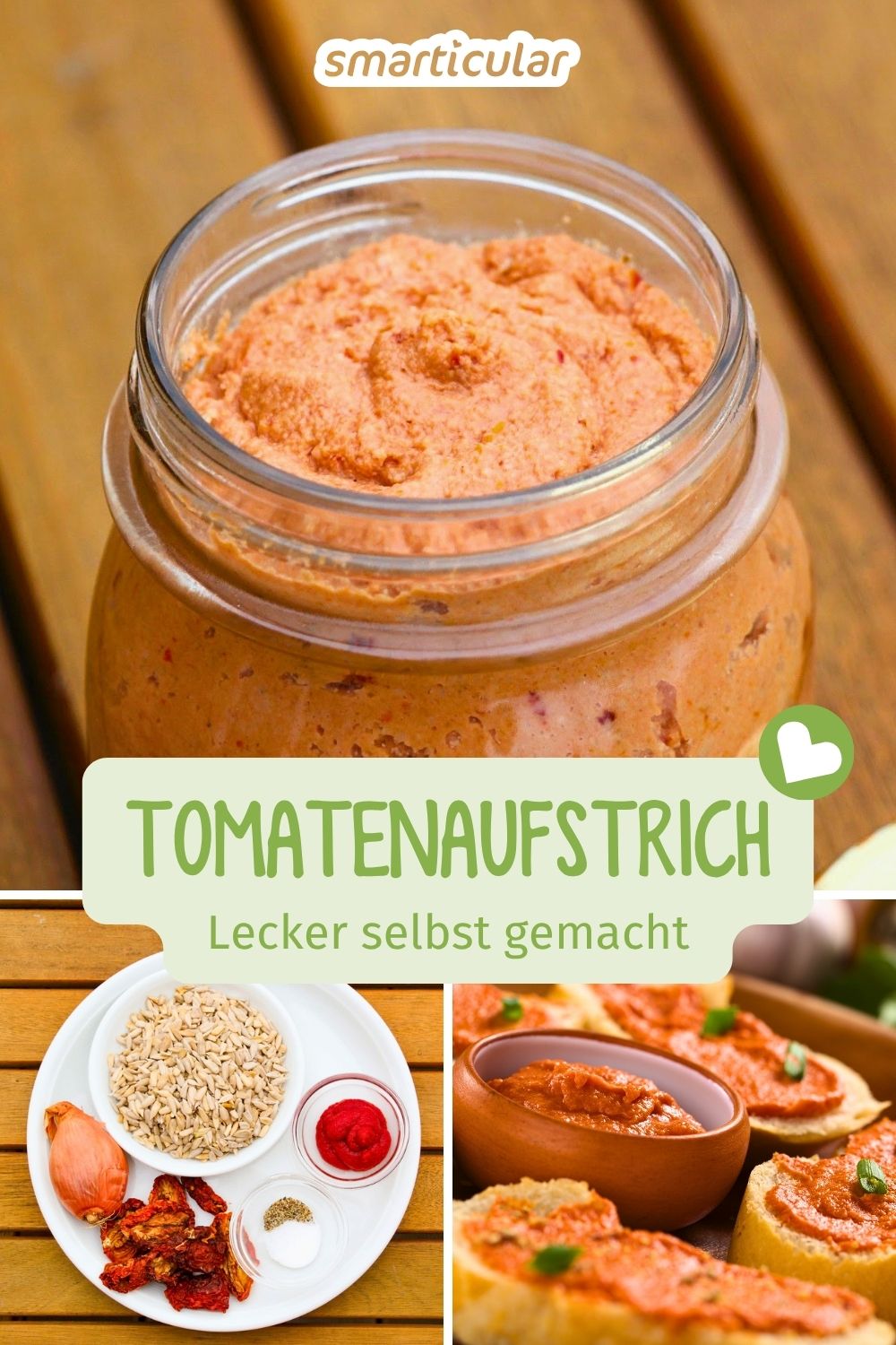 Ein schnelles und leckeres Rezept für veganen Tomatenaufstrich - aus Sonnenblumenkernen und weiteren aromatischen Zutaten.