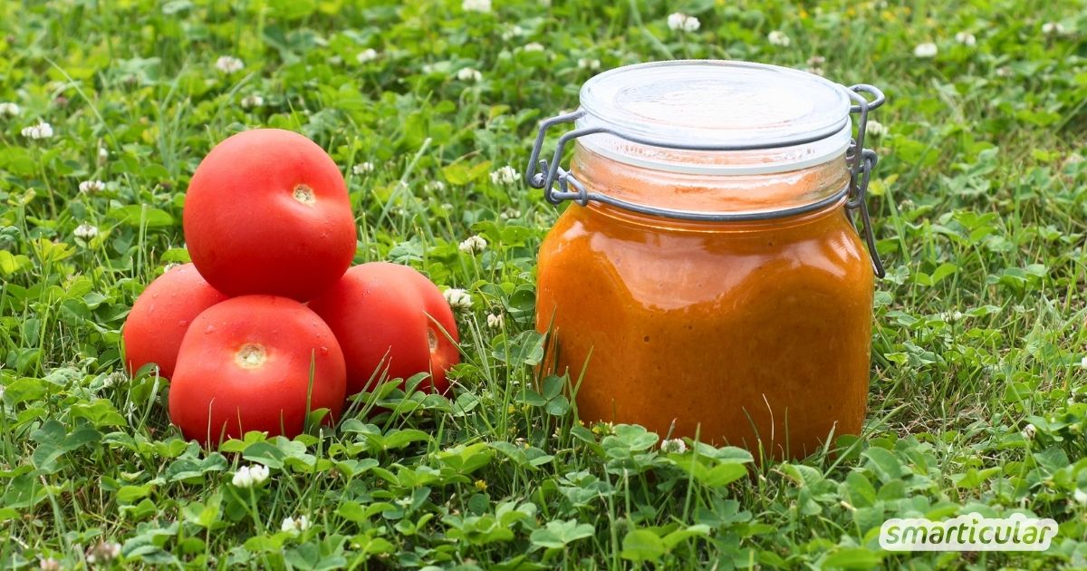 Du willst Ketchup selber machen? Unser einfaches Rezept kommt ohne Zusätze und mit weniger Zucker aus. Lecker, gesünder und schnell gemacht!