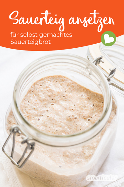 Sauerteig ansetzen ist gar nicht schwer - du brauchst  nur Mehl und Wasser, um das Anstellgut für Sauerteigbrot und -brötchen selber herzustellen und immer wieder zu verwenden.