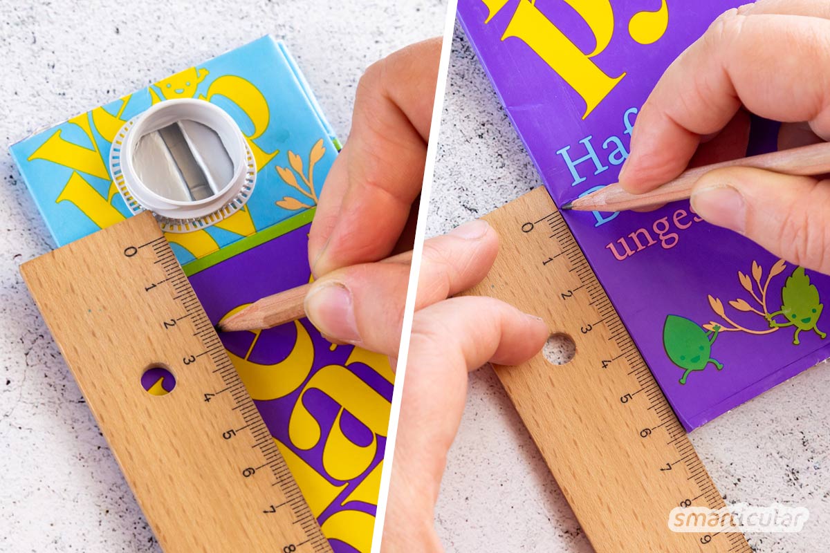 Einen Geldbeutel aus Milchkarton zu basteln, ist ein originelles Upcycling-Projekt, das sich auch für Kinder eignet.