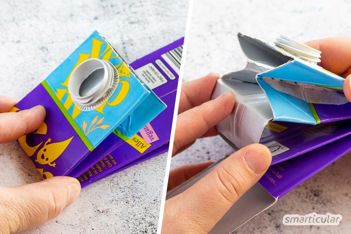 Einen Geldbeutel aus Milchkarton zu basteln, ist ein originelles Upcycling-Projekt, das sich auch für Kinder eignet.