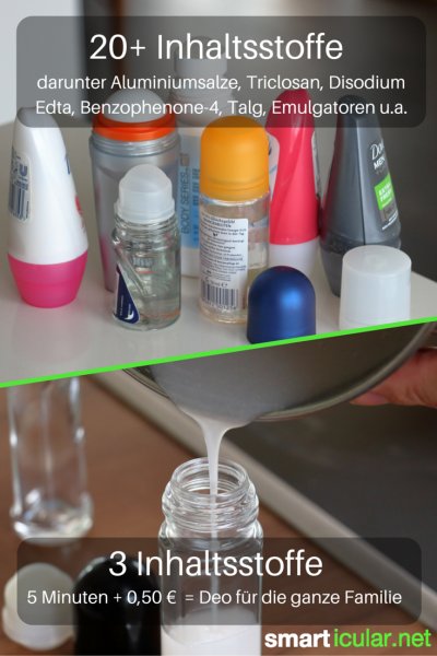 Herkömmliche Deos enthalten fragwürdige Substanzen, produzieren unnötig Müll und kosten 10-20 mal so viel wie diese einfachen und wirksamen Alternativen!