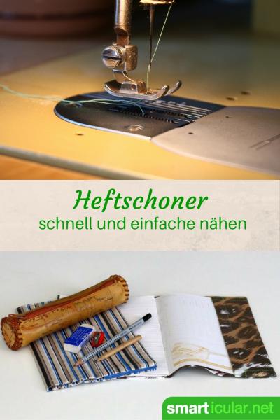 Nachhaltige Hüllen für Hefte und Bücher einfach selbermachen!