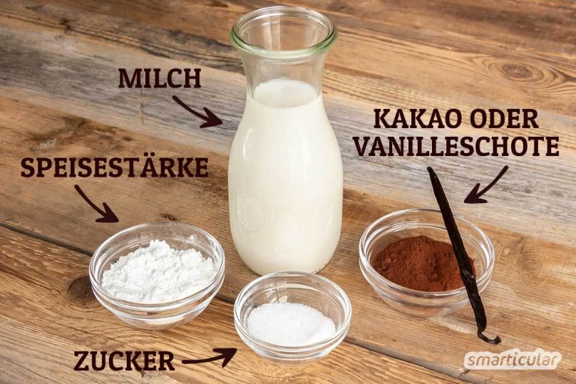 Fertigprodukte ade! Stelle mit diesem Rezept dein eigenes Puddingpulver für den Vorrat her oder bereite dir sofort deinen Lieblingspudding zu.