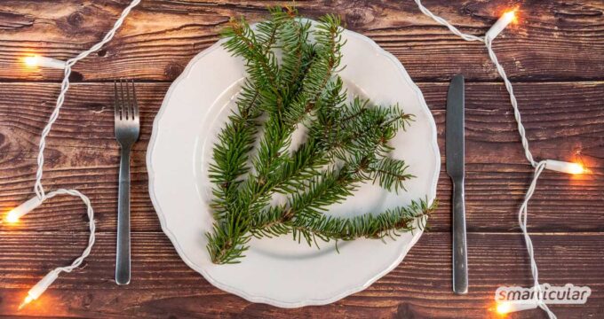 Tannennadeln essen? Ja das geht und ist auch noch eine wunderbare Möglichkeit den Weihnachtsbaum nach den Festtagen weiter zu nutzen.
