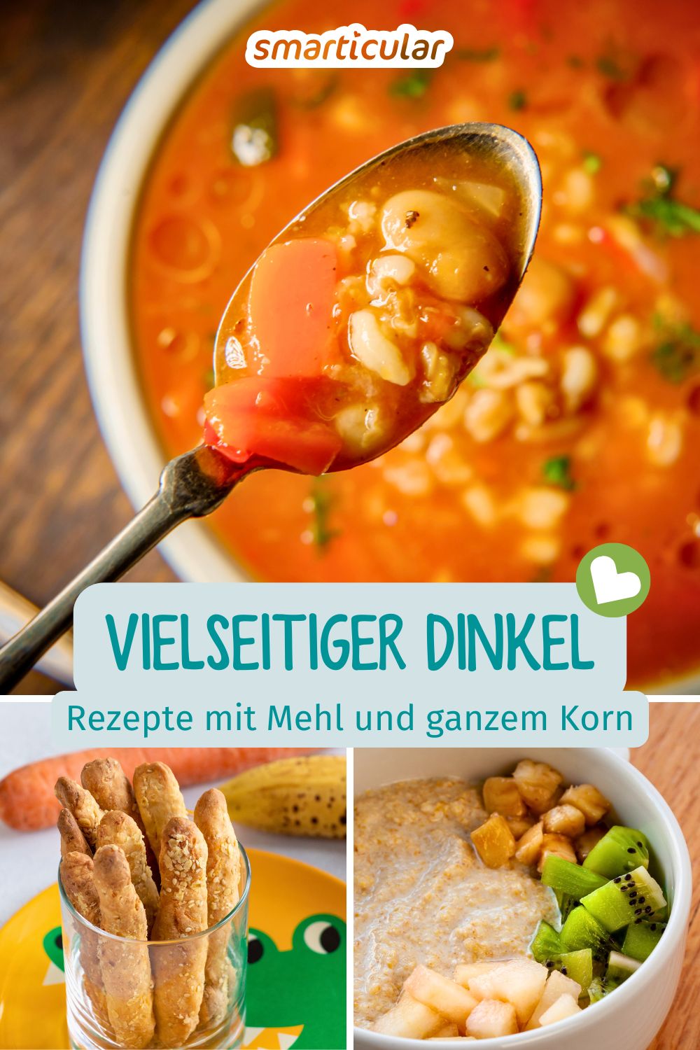 Mit unseren Rezepten und Tipps wird es dir leicht fallen, Dinkel in allen seinen Variationen zu verarbeiten - lecker und gesund.