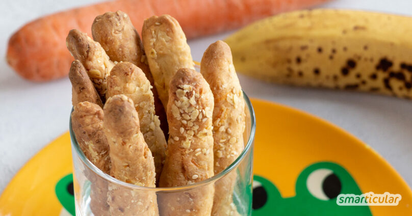 Mit diesem Rezept für Dinkelstangen ohne Zucker erhältst du eine gesunde Knabberalternative, die Babys, Kindern und Erwachsenen schmeckt.