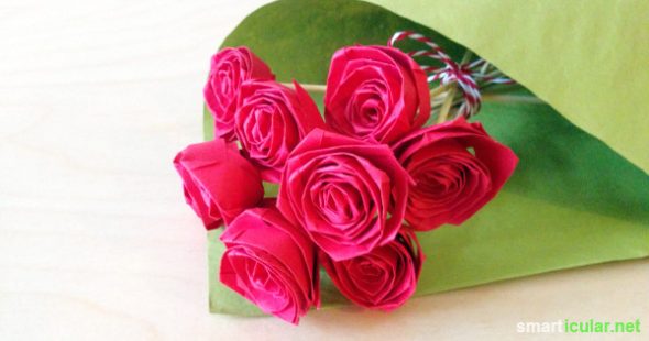 Teure Rosen aus Afrika einfliegen lassen? Das muss nicht sein, diese selbstgemachten Blüten sind leicht, preiswert und halten ewig!