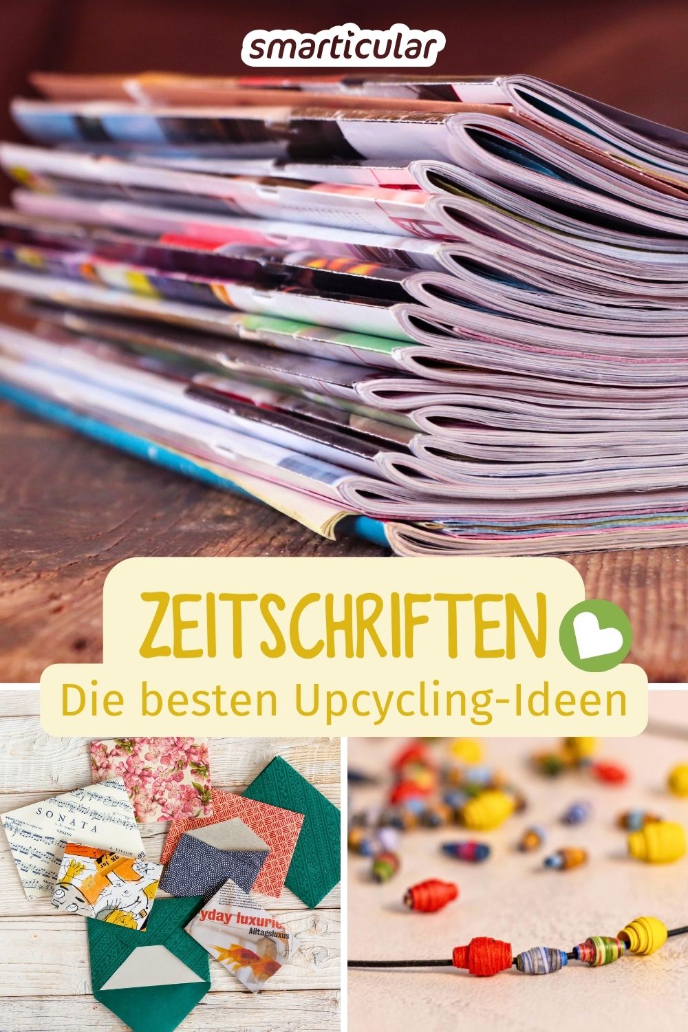 Entdecke kreative Ideen für dein Zeitschriften-Upcycling! Verwandle alte Magazine in tolle Deko, Geschenke und nützliche Alltagshelfer.
