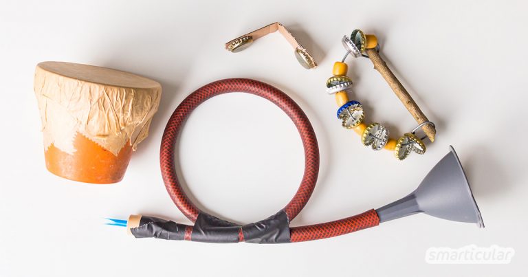 Kinder-Musikinstrumente aus Abfall selber machen