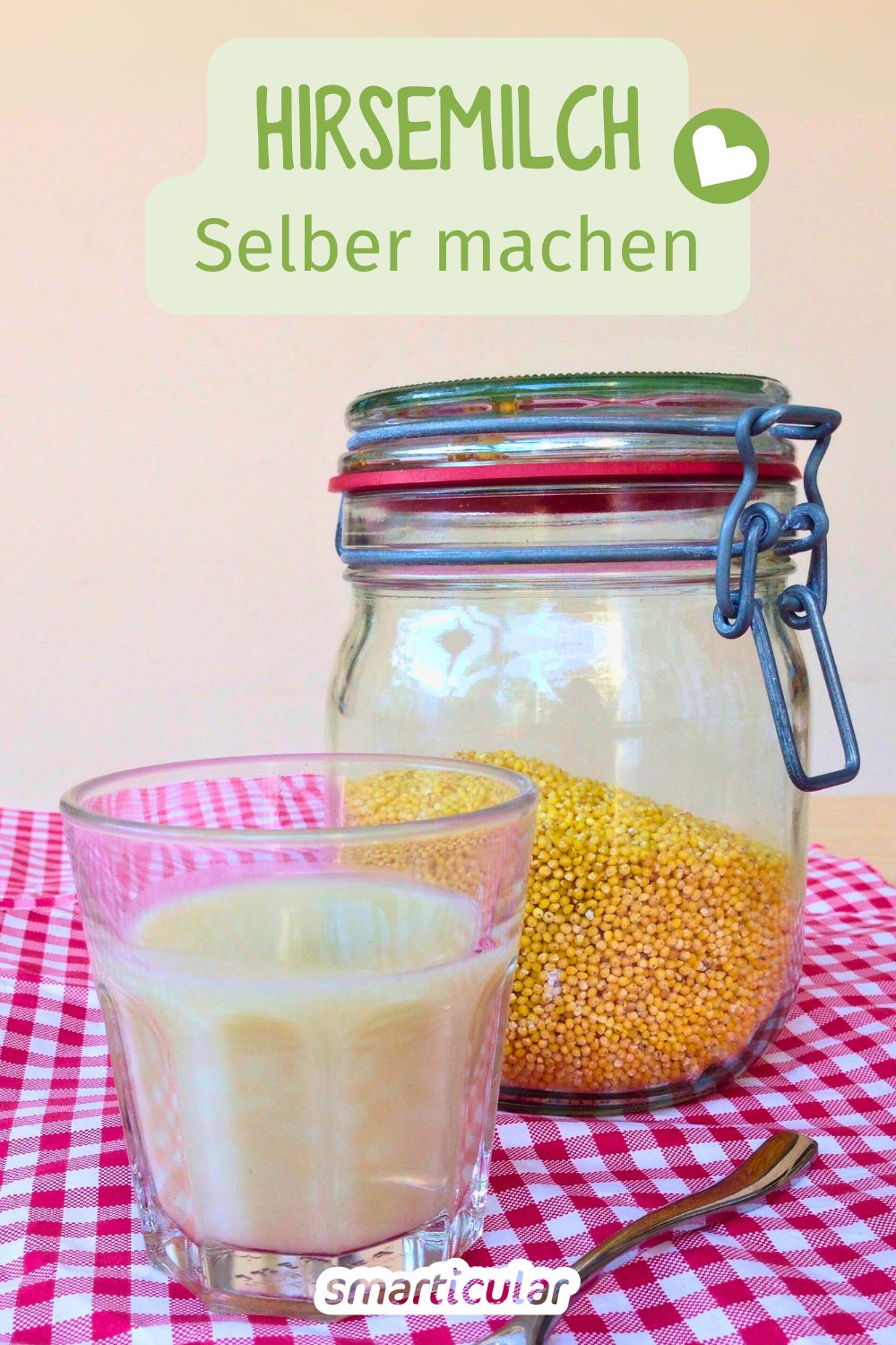 Hirsemilch ist ein laktose- und glutenfreier Pflanzendrink und bietet leckere Abwechslung. Stelle sie mit diesem Rezept einfach selbst her.