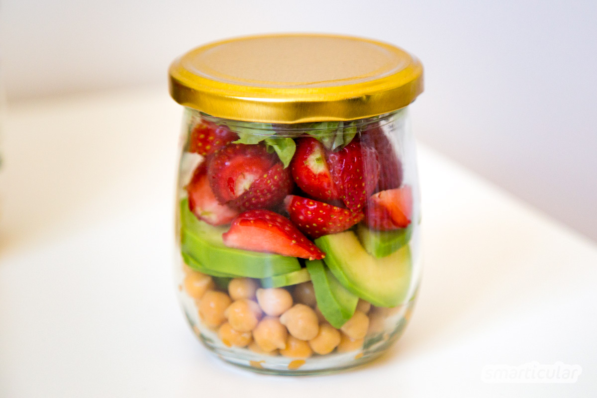Salat im Glas, die gesunde, abwechslungsreiche Alternative zu abgepacktem Salat und Kantinen-Essen - schnell, lecker und ohne Abfall!