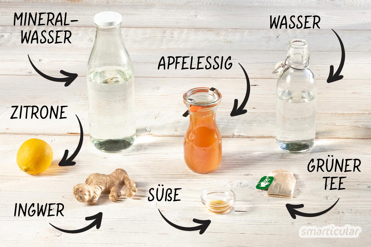 apfelessig-sommer-limonade-2 Apfelessig hilft dank seiner gesunden Inhaltsstoffe beim Abnehmen und lindert kleine wie große Beschwerden. Mit der Apfelessig-Limonade wird das säuerliche Hausmittel zum leckeren Genuss!