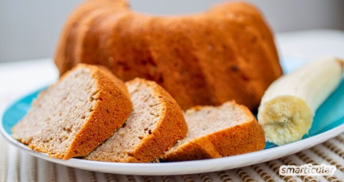 Braune Bananen verwerten? Mit diesem Rezept für Bananenbrot ohne Zucker gelingt das mit gesunden Zutaten - auch auf Vorrat im Glas.