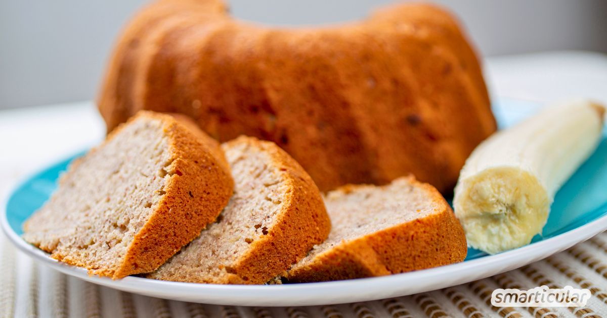 Braune Bananen verwerten? Mit diesem Rezept für Bananenbrot ohne Zucker gelingt das mit gesunden Zutaten - auch auf Vorrat im Glas.