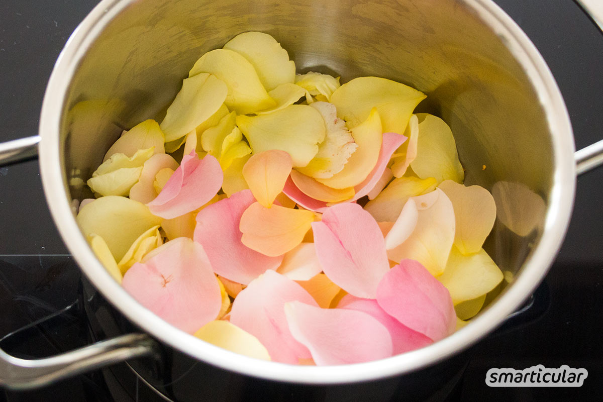 Die wunderschöne Rose verhilft auch dir zu schöner Haut. Mach dir ihre beruhigende und entzündungshemmende Heilkraft als Gesichtswasser zunutze!