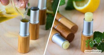 So einfach kannst du dir aus wenigen natürlichen Zutaten einen pflegenden Lippenbalsam mit Minz-Zitronen Aroma herstellen.