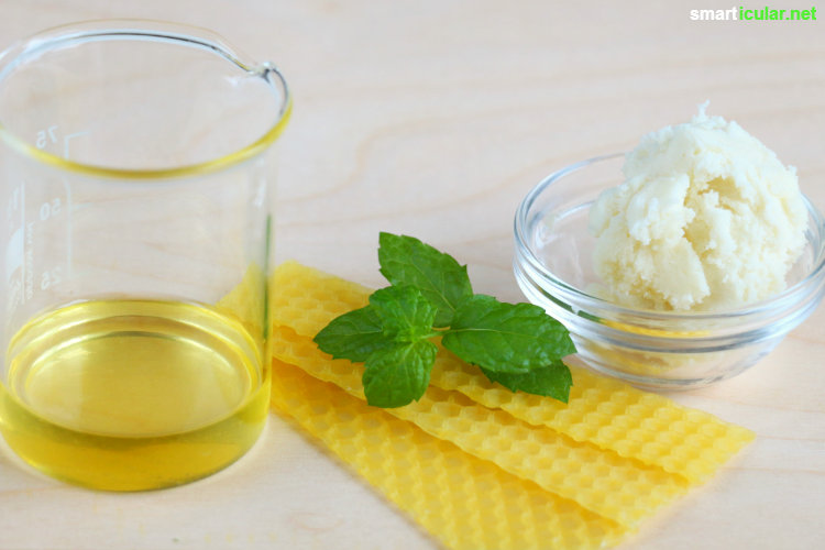 So einfach kannst du dir aus wenigen natürlichen Zutaten einen pflegenden Lippenbalsam mit Minz-Zitronen Aroma herstellen.