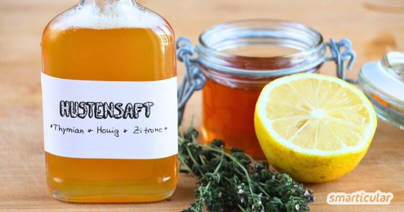 Thymian-Hustensaft wirkt schleimlösend und entzündungshemmend. Das effektive Naturheilmittel kannst du aus drei Zutaten selber machen.