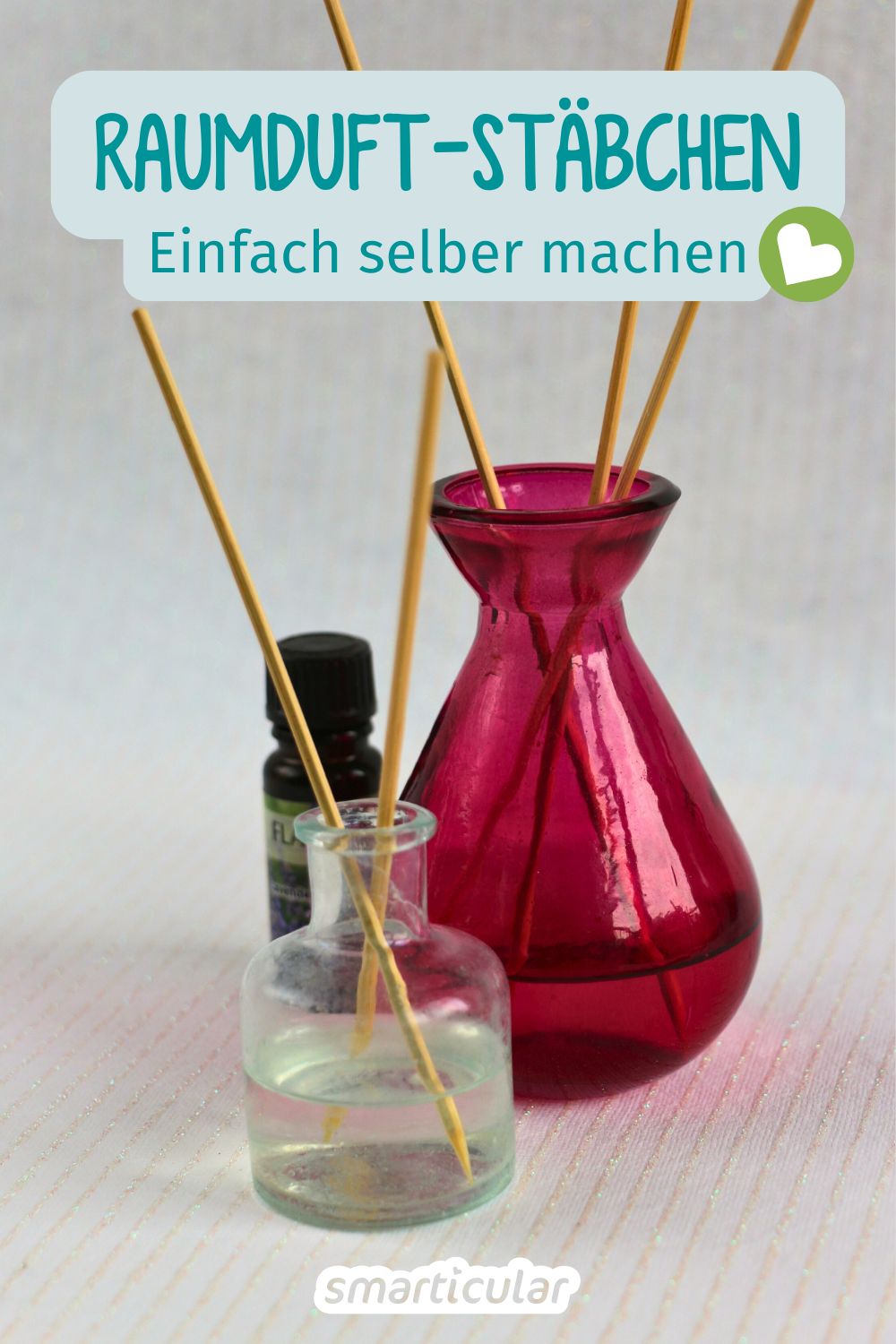 Statt einen teuren Diffuser zu kaufen, kannst du deinen Lieblingsduft und praktische Raumduft-Stäbchen selber machen - schnell und preiswert.