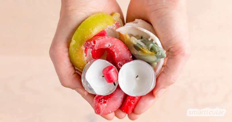 Wohin mit Wachs- und Kerzenresten? Mit diesen Tipps und Bastelideen kannst du sie sinnvoll nutzen, statt sie in die Mülltonne zu werfen.