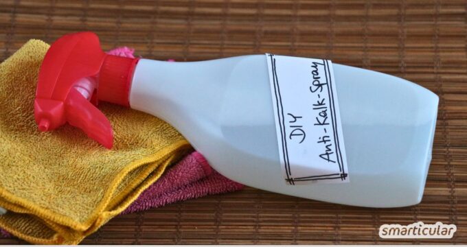 Aus einfachen Hausmitteln lässt sich in Sekundenschnelle ein umweltfreundlicher Kalkreiniger selber machen - gegen Kalk und Schmutz.