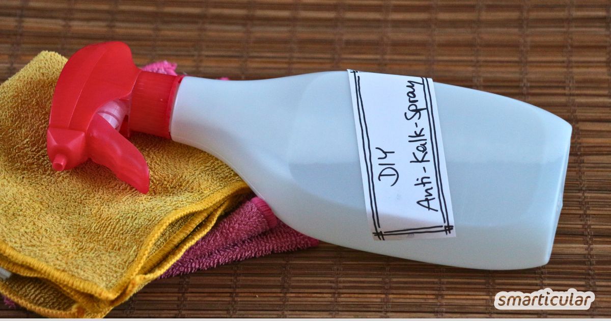 Aus einfachen Hausmitteln lässt sich in Sekundenschnelle ein umweltfreundlicher Kalkreiniger selber machen - gegen Kalk und Schmutz.