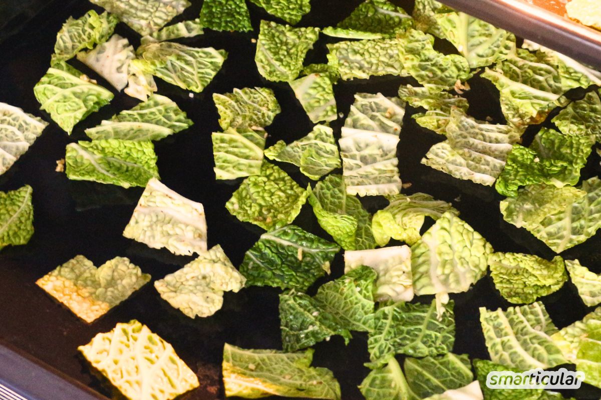 wirsingchips-selber-machen-rezept-backofen-doerrautomat-4 Lust auf Knabbern ohne Reue? Ersetze fettige Kartoffelchips durch kalorienarme, vitaminreiche Wirsingchips - kinderleicht selbst gemacht!