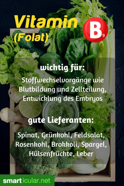 Vitamin B9, Folsäure oder Folat - was es bewirkt und natürliche Quellen