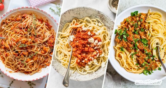 In diesen leckeren Rezepten für Gemüsebolognese sorgen reichlich Gemüse und Hülsenfrüchte für volles Aroma und unwiderstehlichen Genuss!