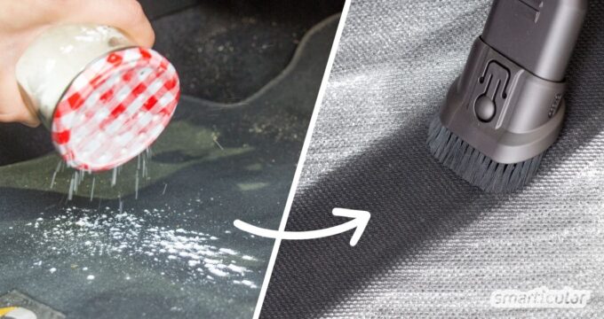 Plastikverpackte, teure Spezialreiniger für Autositze? Nicht nötig! Einen günstigen und umweltfreundlichen Polsterreiniger kannst du aus Hausmitteln selber machen.