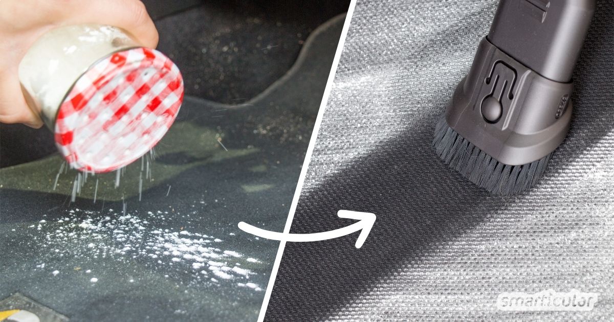 Plastikverpackte, teure Spezialreiniger für Autositze? Nicht nötig! Einen günstigen und umweltfreundlichen Polsterreiniger kannst du aus Hausmitteln selber machen.