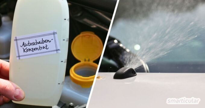 Statt teure Spezialprodukte zu kaufen, kannst du ein effektives Scheibenwischwasser selber machen - kinderleicht und preiswert.
