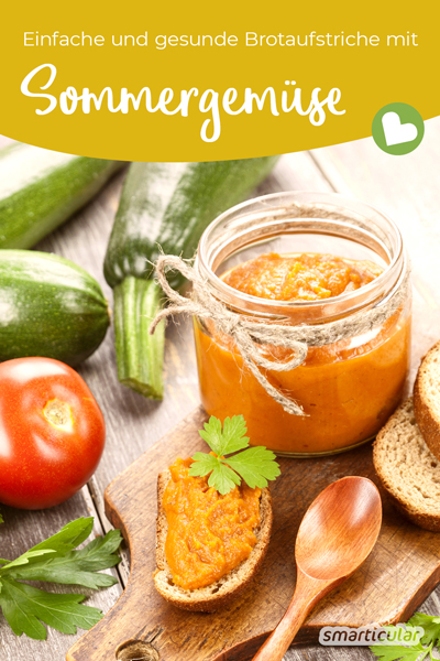 Was haben Tomate, Zucchini und Gurke gemeinsam? Aus den Sommergemüse-Sorten kannst du tolle Aufstriche herstellen! Gesunder Genuss (nicht nur) fürs Brot.