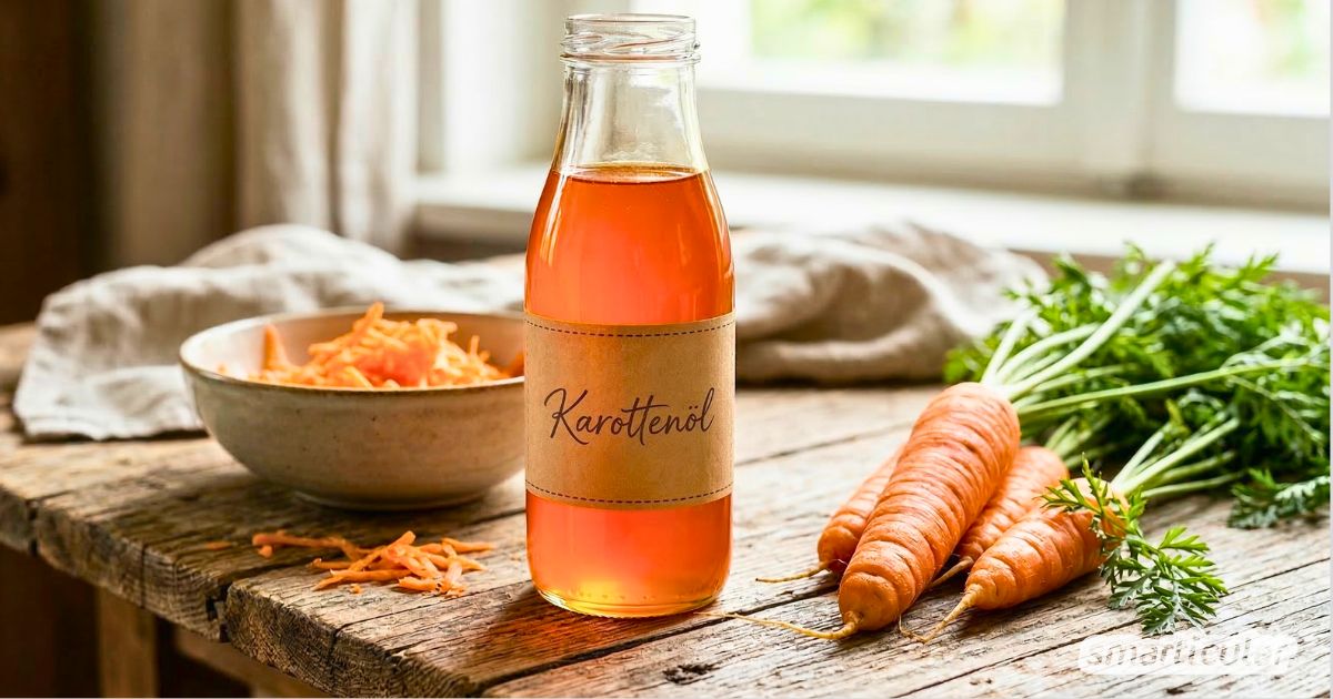 Karottenöl selber machen: Mit unserer Schritt-für-Schritt-Anleitung stellst du die natürliche Hautpflege einfach und sicher zu Hause her.