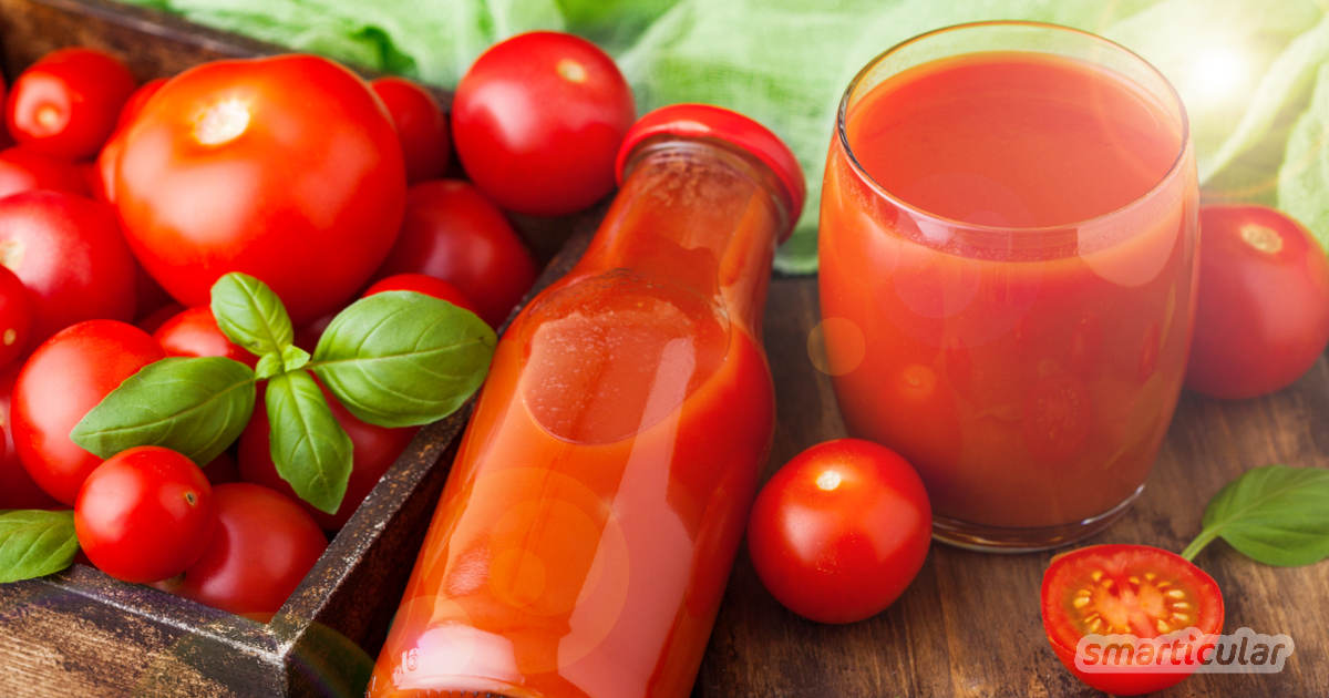 Tomatensaft ist nicht nur sehr aromatisch, sondern lässt sich auch kinderleicht herstellen. Mit diesem Rezept wird die reiche Ernte zu Saft!