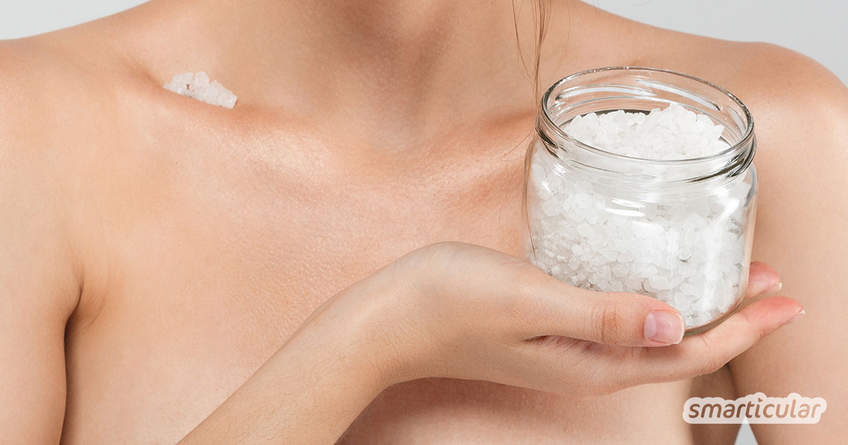 Salz und Wasser - mehr als diese beiden Substanzen sind für eine umweltfreundliche und nachhaltige Körper- und Zahnpflege, gegen kleine Verletzungen sowie fürs Styling meistens nicht nötig.