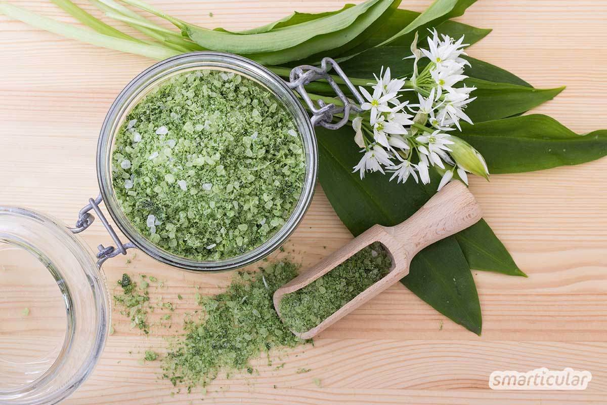 Rezept f&uuml;r Kr&auml;utersalz mit B&auml;rlauch
