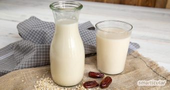 Mit diesem Rezept für Hafermilch aus Haferflocken kannst du die pflanzliche Milchalternative in wenigen Minuten herstellen. Flocken aus regionaler Quelle ohne Plastikverpackung machen den gesunden Drink besonders nachhaltig.