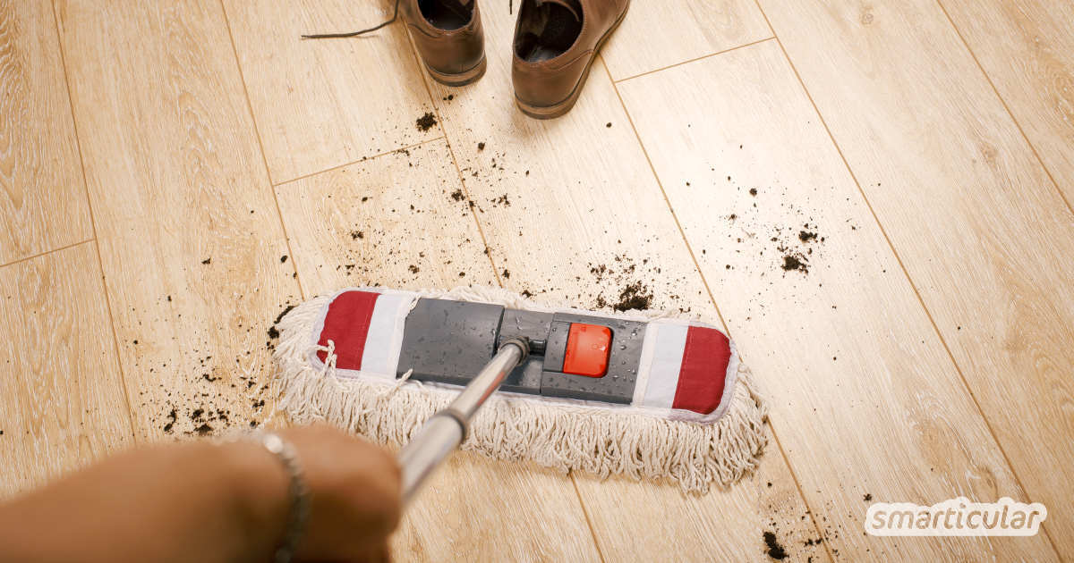 Laminat ist ein praktischer und pflegeleichter Bodenbelag. Nur ist es gar nicht so leicht, ihn streifenfrei zu putzen. Natürliche Hausmittel und ein paar Tipps helfen dir dabei, den Laminatboden richtig zu reinigen.