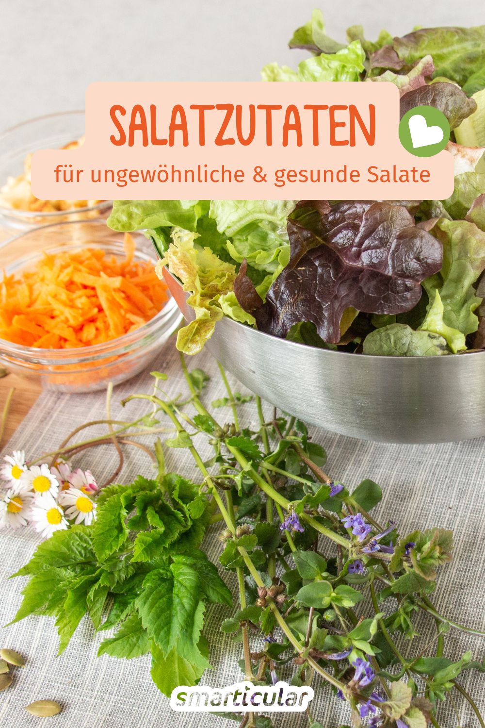 Grüner Salat ist langweilig? Probiere doch mal diese ungewöhnlichen Salat-Zutaten, die ihn eiweißreich, nahrhaft und sättigend machen und ihm besondere Aromen verleihen!