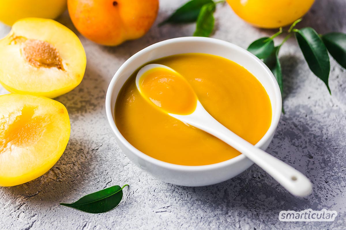 Hier findest du die besten Mirabellen-Rezepte, um die üppige Ernte zu verwerten: Mirabellenmarmelade, Mirabellenkuchen, Mirabellenkompott und sogar Mirabellensenf.