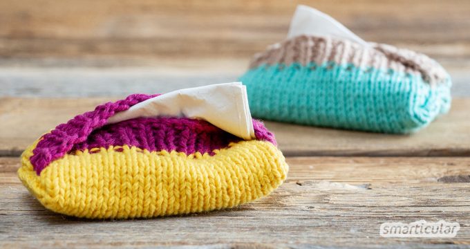 TaTüTas - also Taschentüchertaschen - kann man einfach und phantasievoll aus Wollresten stricken. Sie sind schnell fertig und auch für Anfänger geeignet.