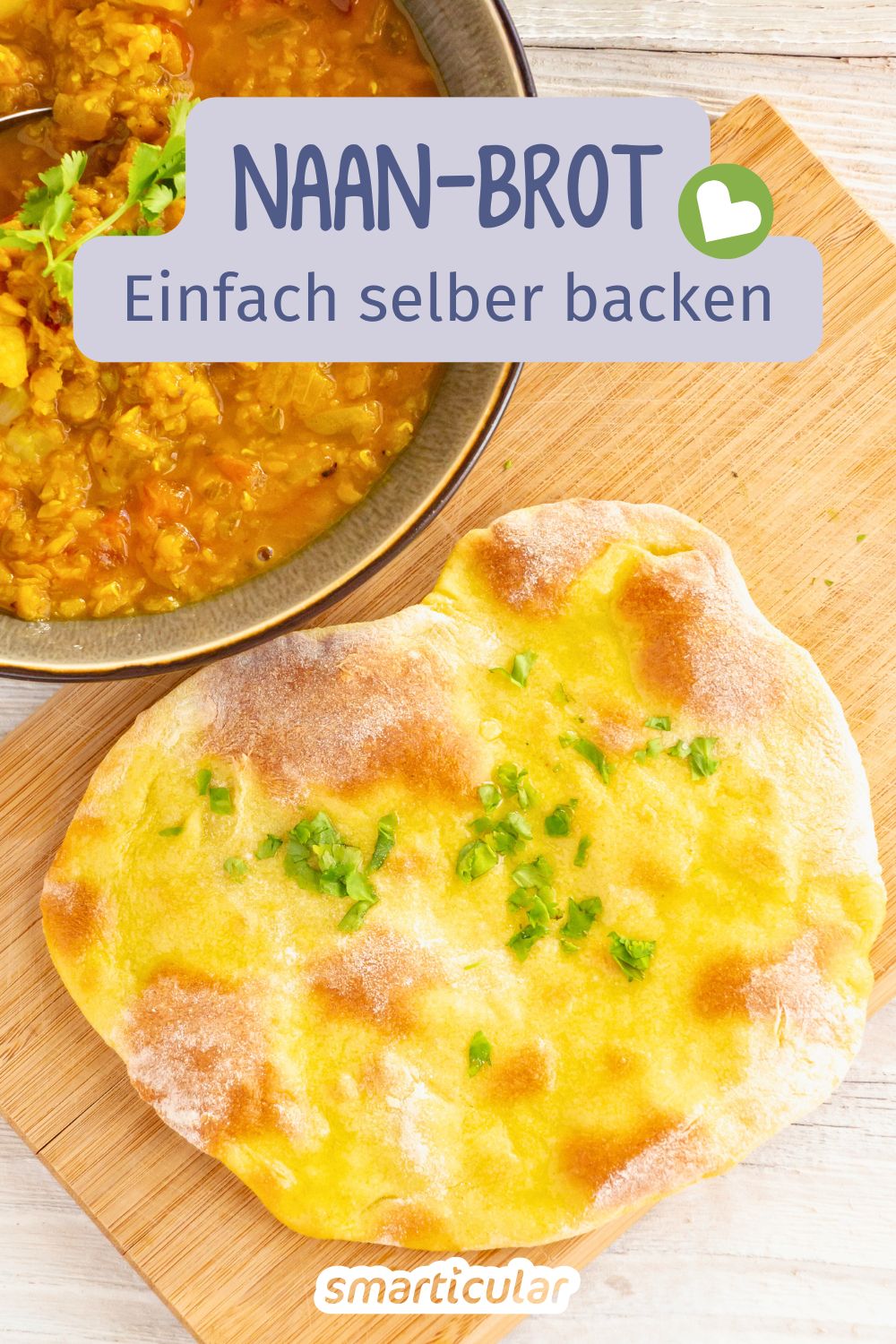 Original indisches Naan-Brot in einer veganen Variante lässt sich mit wenigen Zutaten einfach selber backen - so gelingt es bestimmt.