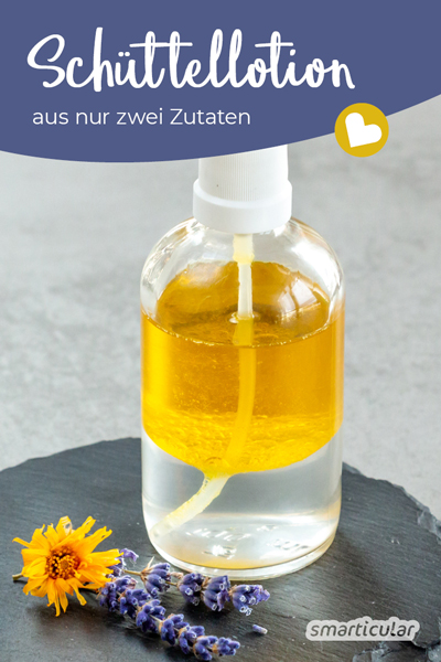 Aus nur zwei Zutaten kannst du im Handumdrehen eine Pflegelotion herstellen, die genau zu deinen Hautbedürfnissen passt. Die Zubereitung geht blitzschnell - einfüllen, schütteln, fertig!