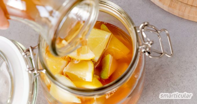 Ein Essig-Sirup, Shrub genannt, ist eine einfache Möglichkeit, um Obst haltbar zu machen. Er schmeckt köstlich als Erfrischungsgetränk, in Cocktails und im Salatdressing.